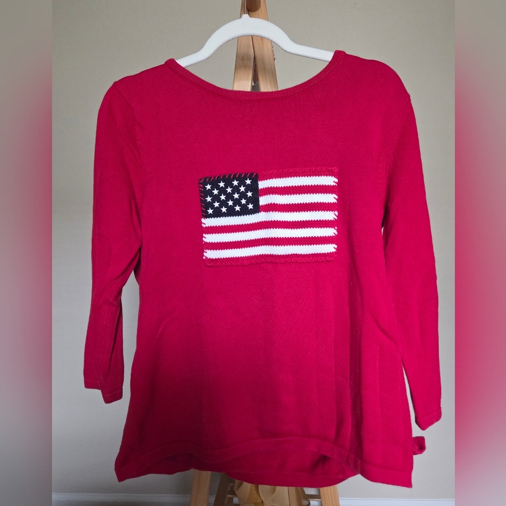 Red American Flag Sweater